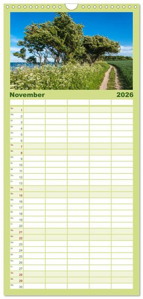 Produktbild: Familienplaner 2026 - Fehmarn - "fe mer" nat&uuml;rlich "am Meer gelegen" mit 5 Spalten (Wandkalender, 21 x 45 cm) CALVENDO