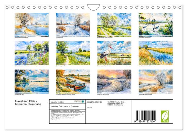 Produktbild: Havelland Flair - Immer in Flussn&auml;he (Wandkalender 2026 DIN A4 quer), CALVENDO Monatskalender