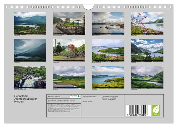 Produktbild: Schottland, Atemberaubender Norden (Wandkalender 2026 DIN A4 quer), CALVENDO Monatskalender