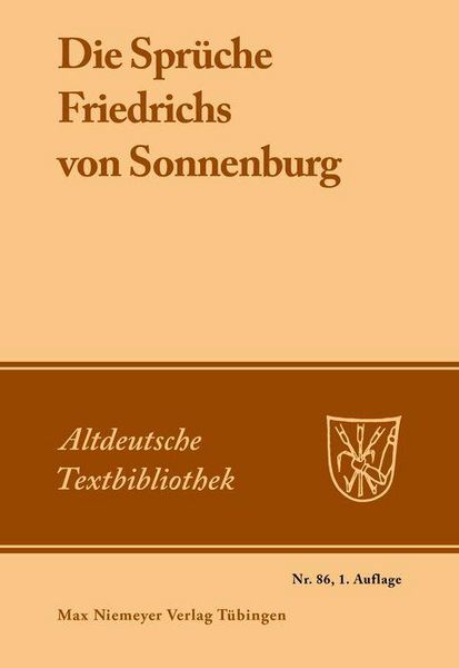 Produktbild: Die Spr&uuml;che Friedrichs von Sonnenburg