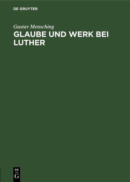 Produktbild: Glaube und Werk bei Luther