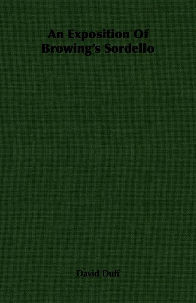 Produktbild: An Exposition Of Browing's Sordello