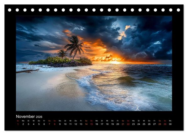 Produktbild: Paradiesische Inselwelten (Tischkalender 2026 DIN A5 quer), CALVENDO Monatskalender