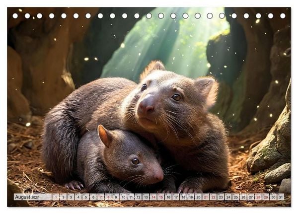 Produktbild: Niedliche Wombats - Australiens flauschige Beuteltiere zum Verlieben (Tischkalender 2027 DIN A5 quer), CALVENDO Monatskalender