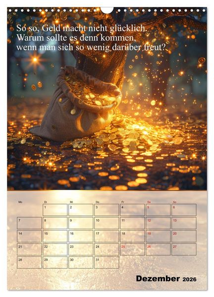 Produktbild: Der Geld-Anlock-Kalender (Wandkalender 2026 DIN A3 hoch), CALVENDO Monatskalender