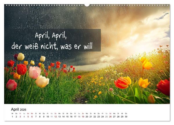 Produktbild: Bauernregeln Kalender - Rhythmus der Jahreszeiten (Wandkalender 2026 DIN A2 quer), CALVENDO Monatskalender