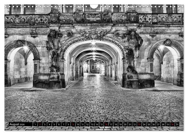 Produktbild: Dresden Faszination Schwarz Weiss (Wandkalender 2026 DIN A3 quer), CALVENDO Monatskalender