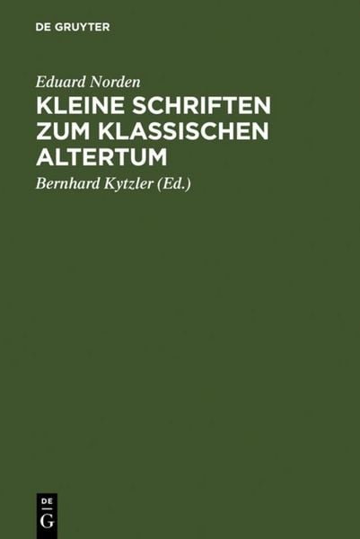Produktbild: Kleine Schriften zum klassischen Altertum