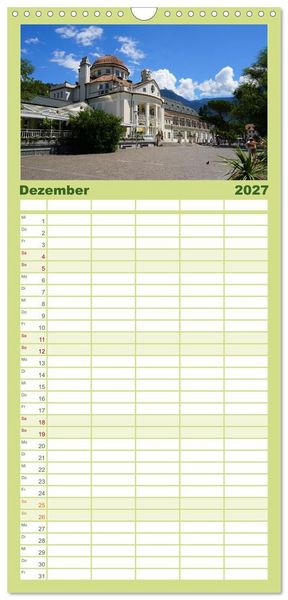 Produktbild: Familienplaner 2027 - Spaziergang in Meran mit 5 Spalten (Wandkalender, 21 x 45 cm) CALVENDO