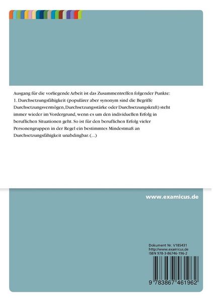 Produktbild: Durchsetzungsverm&ouml;gen messen und weiterentwickeln: Konstruktion und Erprobung eines Orientierungscenters zur Durchsetzungsf&auml;higkeit