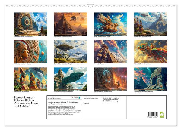 Produktbild: Sternenkrieger - Science Fiction Visionen der Maya und Azteken (Wandkalender 2026 DIN A2 quer), CALVENDO Monatskalender