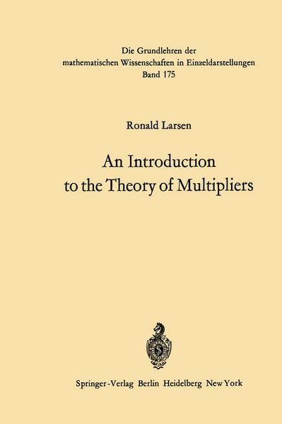 Produktbild: An Introduction to the Theory of Multipliers