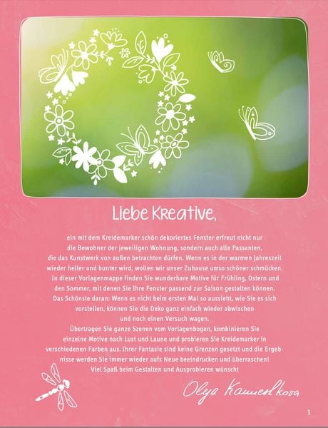 Produktbild: Vorlagenmappe Fensterdeko mit dem Kreidemarker - Frühling & Sommer. Inkl. Original Kreidemarker von KREUL