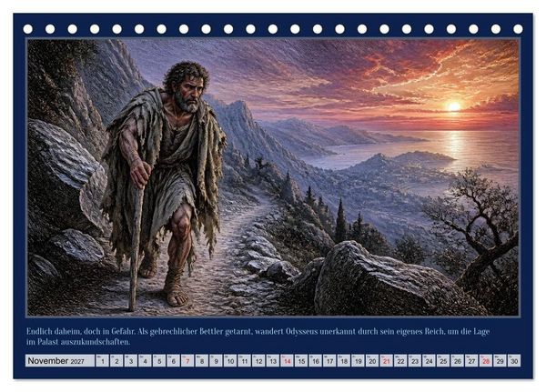 Produktbild: Gegen Sturm und G&ouml;tter: Die Heimkehr des Odysseus (Tischkalender 2027 DIN A5 quer), CALVENDO Monatskalender