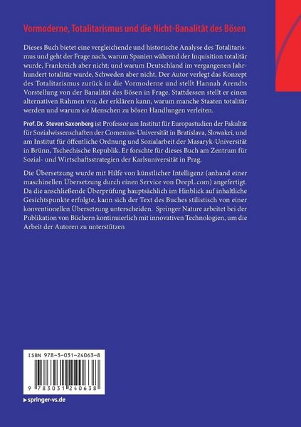 Produktbild: Vormoderne, Totalitarismus und die Nicht-Banalit&auml;t des B&ouml;sen