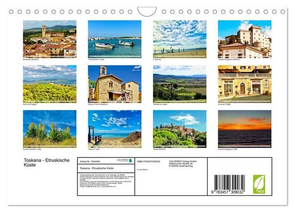 Produktbild: Toskana - Etruskische K&uuml;ste (Wandkalender 2026 DIN A4 quer), CALVENDO Monatskalender