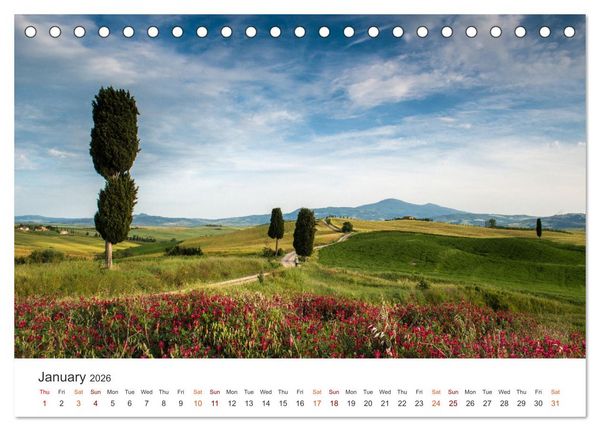 Produktbild: Tuscany A color palette (Desk Calendar 2026 DIN A5 landscape), CALVENDO 12 Month DeskCalendar