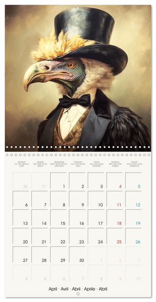Produktbild: Oiseaux Styl&eacute;s (Calendrier mural carr&eacute; 2026 30x30 cm) Calendrier double avec une page pour vos prises de notes
