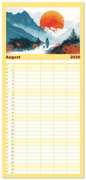 Produktbild: Familienplaner 2026 - F&uuml;hle dich inspiriert und begleitet mit 5 Spalten (Wandkalender, 21 x 45 cm) CALVENDO