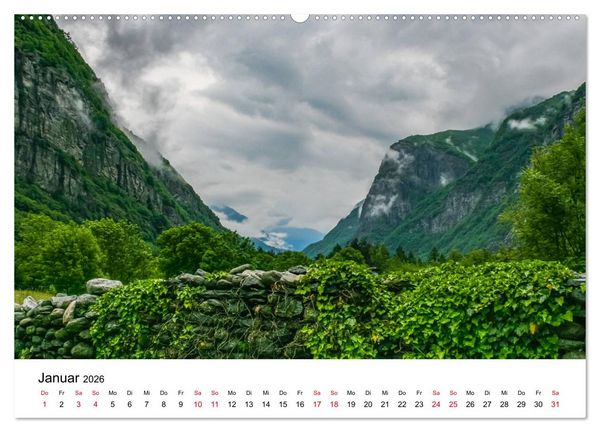 Produktbild: Valle Maggia - Entdecken Sie das Maggiatal im Tessin (hochwertiger Premium Wandkalender 2026 DIN A2 quer), Kunstdruck in Hochglanz