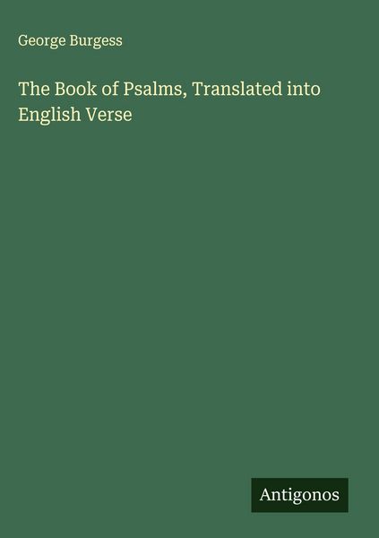 Produktbild: The Book of Psalms, Translated into English Verse