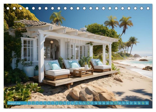 Produktbild: Wundersch&ouml;ne Strandh&auml;user (Tischkalender 2026 DIN A5 quer), CALVENDO Monatskalender