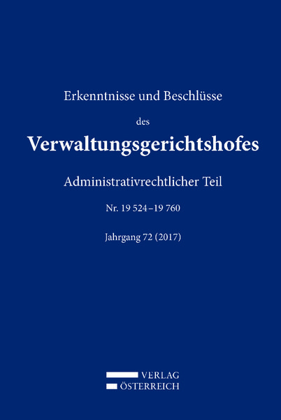 Produktbild: Erkenntnisse und Beschl&uuml;sse des Verwaltungsgerichtshofes