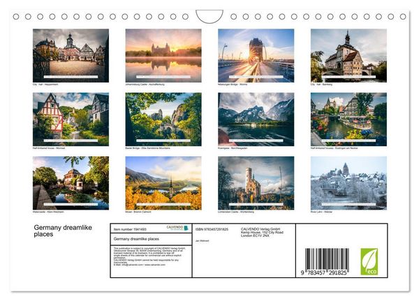 Produktbild: Germany dreamlike places (Wall Calendar 2026 DIN A4 landscape), CALVENDO 12 Month Wall Calendar