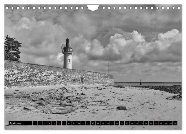 Produktbild: Bretagne in Schwarz und Wei&szlig; 2026 (Wandkalender 2026 DIN A4 quer), CALVENDO Monatskalender