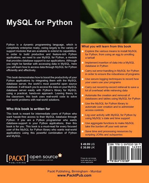 Produktbild: MySQL for Python
