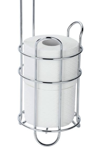 Produktbild: Toilettenpapierhalter stehend mit Ablage, Chrom, mit Ersatzrollenhalter