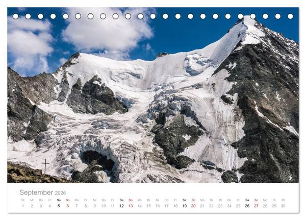 Produktbild: Walliser Alpen &ndash; Europas &raquo;kleiner&laquo; Himalaya (Tischkalender 2026 DIN A5 quer), CALVENDO Monatskalender
