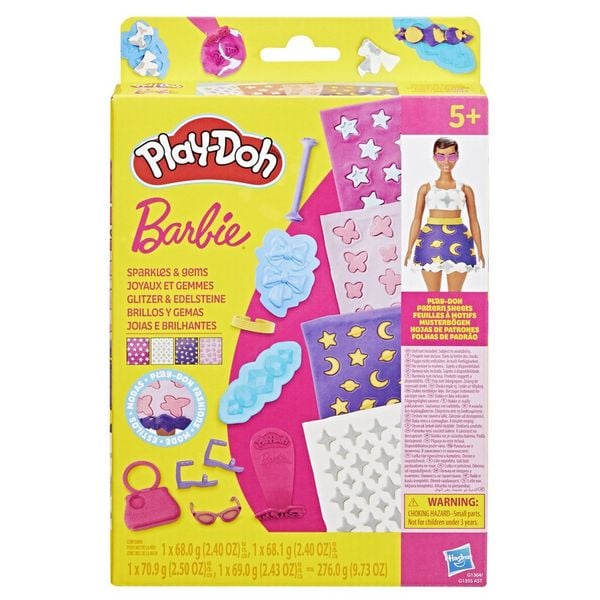 Produktbild: Play-Doh Barbie Spielset Designer Musterb&ouml;gen Sortiment Glitzer und Edelsteine