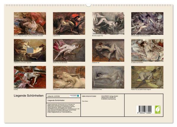Produktbild: Liegende Sch&ouml;nheiten (hochwertiger Premium Wandkalender 2026 DIN A2 quer), Kunstdruck in Hochglanz