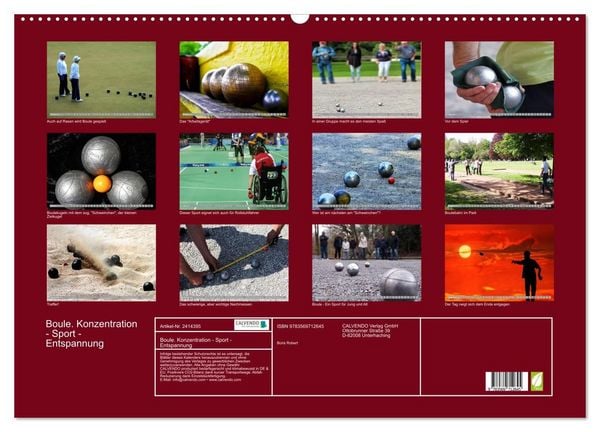 Produktbild: Boule. Konzentration - Sport - Entspannung (Wandkalender 2027 DIN A2 quer), CALVENDO Monatskalender