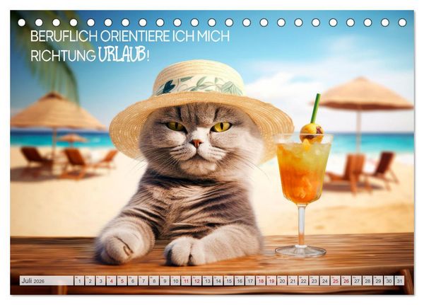 Produktbild: KATZEN-IRONIE Lach mal wieder (Tischkalender 2026 DIN A5 quer), CALVENDO Monatskalender