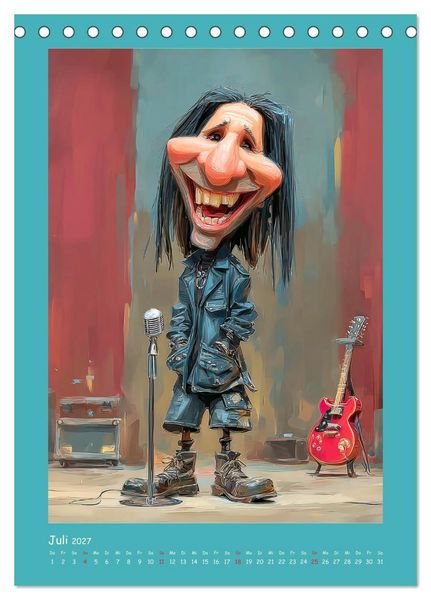 Produktbild: Rock-Rhythmus. Karikaturen zwischen Kunst und Kult (Tischkalender 2027 DIN A5 hoch), CALVENDO Monatskalender