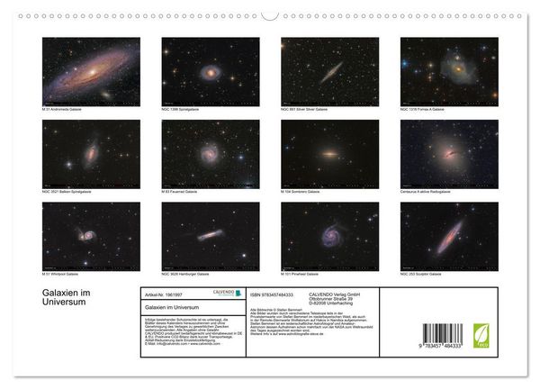 Produktbild: Galaxien im Universum (hochwertiger Premium Wandkalender 2026 DIN A2 quer), Kunstdruck in Hochglanz