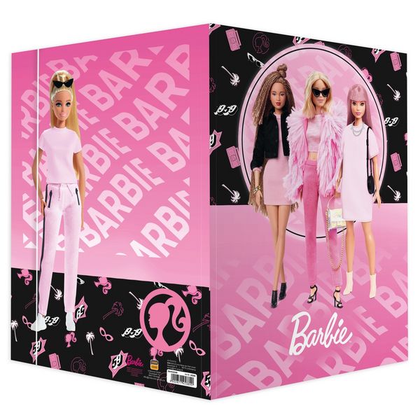 Produktbild: RNK Zeichenmappe Barbie mit Gummizug rosa/schwarz DIN A3