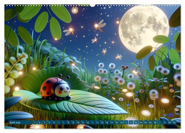 Produktbild: Kleine K&auml;fer, gro&szlig;e Abenteuer: Ein Jahreskalender f&uuml;r Kinder (hochwertiger Premium Wandkalender 2026 DIN A2 quer), Kunstdruck in Hochglanz