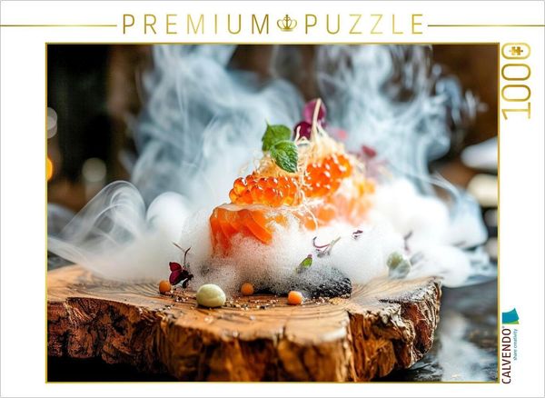 Produktbild: CALVENDO Puzzle Molekulare K&uuml;che, Lachsfilet mit Grapefruit - Kaviar in einem Bett aus Salzluftschaum | 1000 Teile Lege-Gr&ouml;&szlig;e 64x48cm Foto-Puzzle f&uuml;r