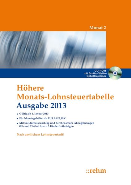 Produktbild: H&ouml;here Monats-Lohnsteuertabelle 2013