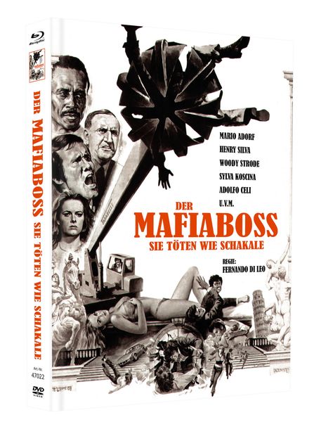 Produktbild: Der Mafiaboss - Sie t&ouml;ten wie Schakale - Mediabook - Cover C - Inkl. Poster A4, gefaltet, 7 Postkarten, 1 Untersetzer - Limited Edition auf 111 St&uuml;ck (Blu-ray+DVD)