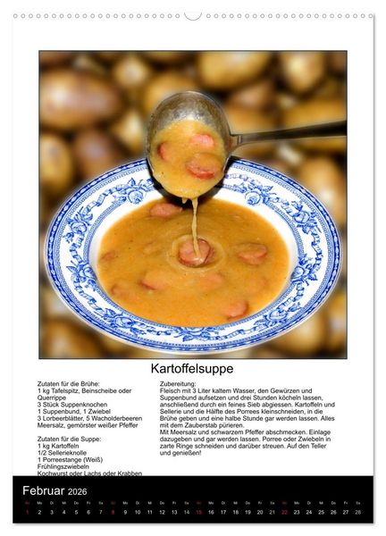 Produktbild: Omas Familienkochkalender (Wandkalender 2026 DIN A2 hoch), CALVENDO Monatskalender