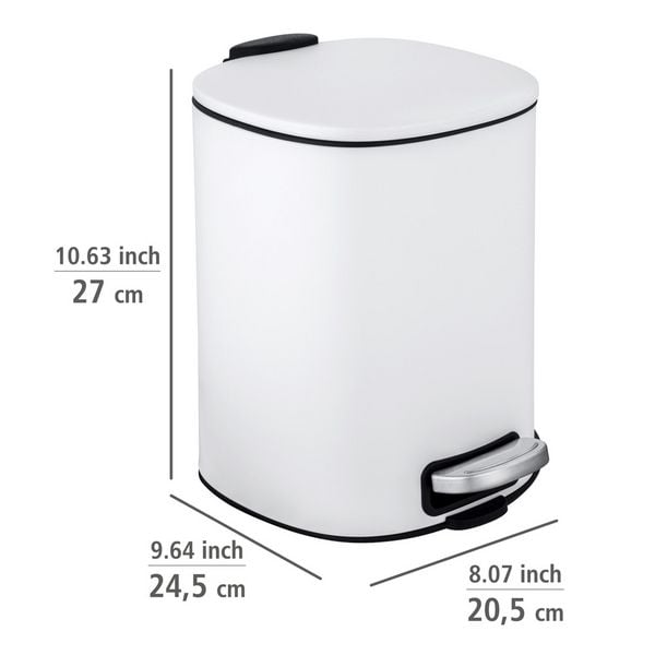 Produktbild: Treteimer Mod. Alassio, Wei&szlig; 5 L, mit Easy-Close Absenkautomatik