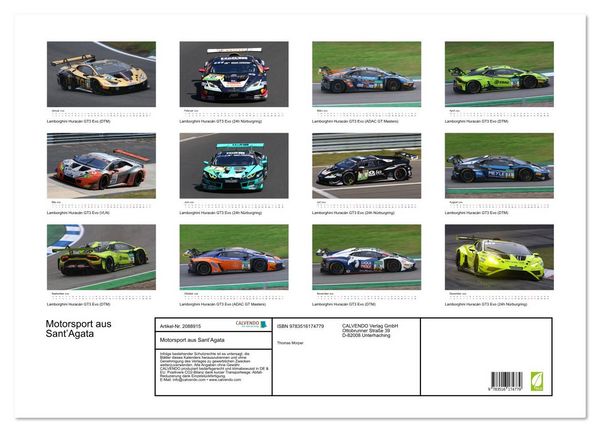 Produktbild: Motorsport aus Sant&rsquo;Agata (Wandkalender 2026 DIN A2 quer), CALVENDO Monatskalender