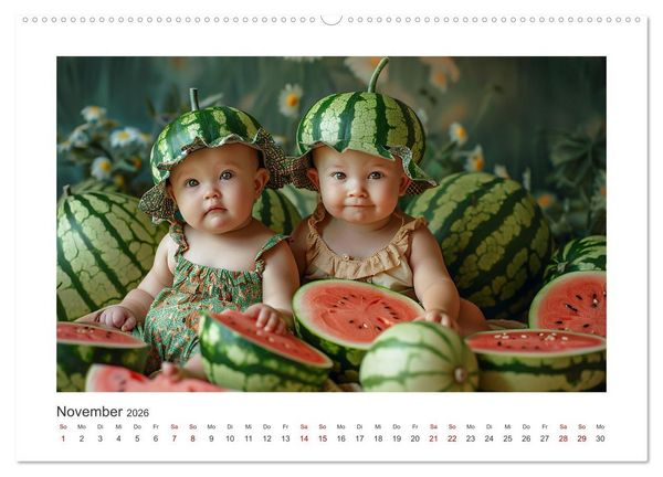 Produktbild: Unsere s&uuml;&szlig;en Knirpse (hochwertiger Premium Wandkalender 2026 DIN A2 quer), Kunstdruck in Hochglanz