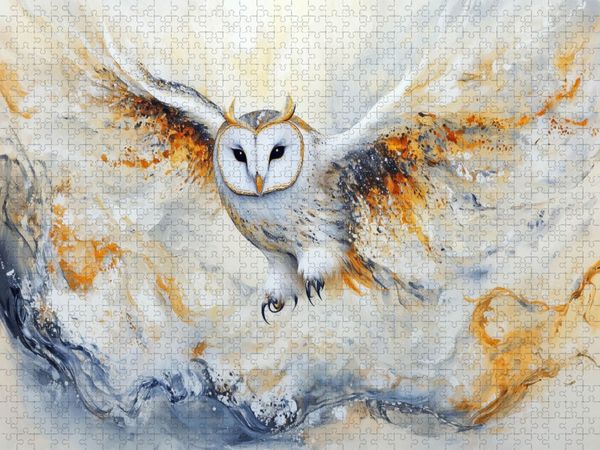 Produktbild: CALVENDO Puzzle Die Eule - W&auml;chterin des Wissens und der Nacht | 1000 Teile Lege-Gr&ouml;&szlig;e 64x48cm Foto-Puzzle f&uuml;r gl&uuml;ckliche Stunden