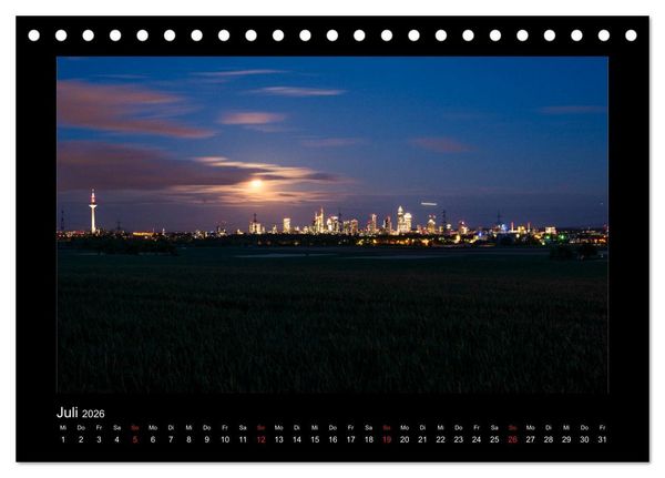 Produktbild: Frankfurt bei Nacht 2026 (Tischkalender 2026 DIN A5 quer), CALVENDO Monatskalender