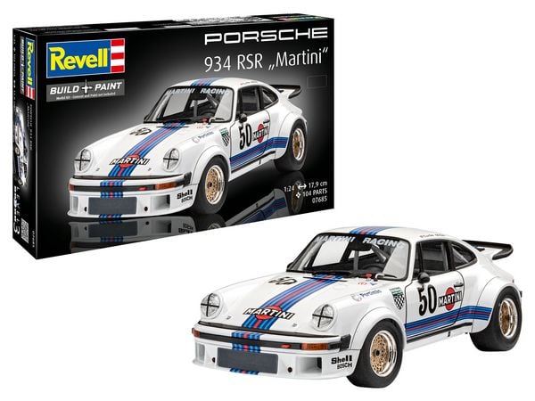 Produktbild: Revell 07685 Porsche 934 RSR \"Martini\" Automodell Bausatz 1:24
